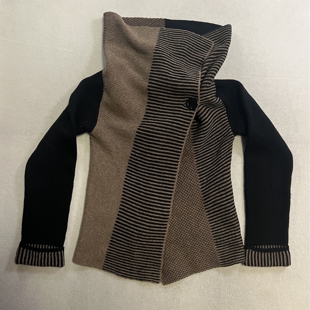A.IDA Sweater Womens Small Wool Blend Drape Cardigan Long Sleeve Open Front Knit